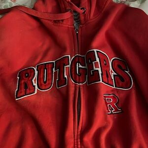 Red “Rutgers” zip up hoodie/jacket